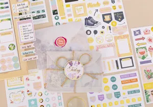Mooie planner decoratieve stickers set voor dagelijkse journal planning en knutselwerk.