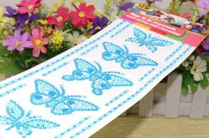 Resin butterfly rhinestone DIY sticker, creative acrylic diamond sticker, large size.