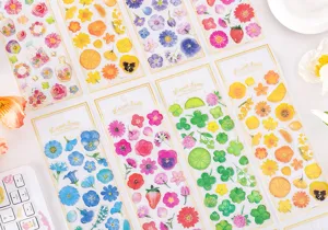 Adesivi cristallo epossidico fiori stampa oro trasparente 3D decorativo diario telefono adesivo