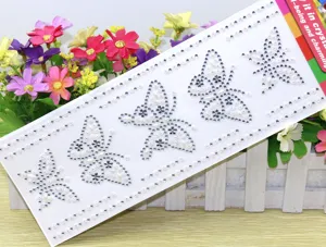 Resin butterfly rhinestone sticker, acrylic crystal diamond DIY craft sticker for decoration.