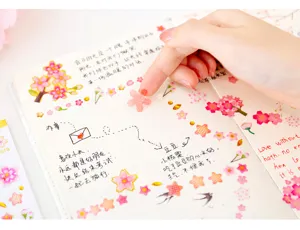 Adhésifs époxy 3D mignons de fleurs de cerisier pour carnet et décoration de téléphone.