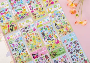 Cartoon 3D puffy stickers educational kindergarten early education animal insect butterfly patterns