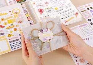 Decoratieve planner stickers set voor dagboek memo en DIY scrapbooking vakantie planning.