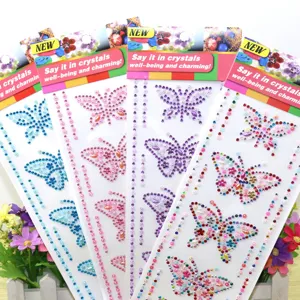 Resin Butterfly Rhinestone DIY Sticker Acrylic Crystal Diamond Sticker Decorative Sticker For Phone Cup Car Craft