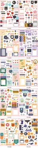 Planner stickers gedetailleerd overzicht, kleurrijke vakantie planner notities voor dagelijks gebruik.
