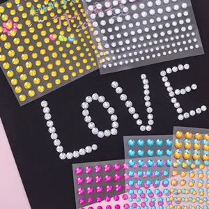 Acrylic rhinestone diamond stickers DIY crystal gems for crafts phone case album decor.