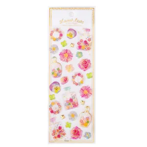 Adesivi in cristallo epossidico floreale da sogno con stampa in oro trasparente 3D decorazione.