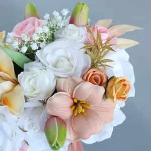 Künstlicher Hochzeits Braut Hand Blumenstrauß Dekoration für Hochzeitsfotografie Requisiten