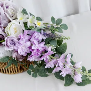 Künstlicher Kaskaden Brautstrauß künstliche Rosen Hochzeitsblumen für Zeremonie Dekoration Fotografie.