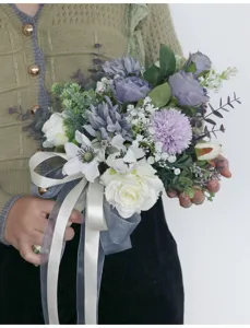 Europäischer Brautstrauß künstliche Blumen für Hochzeitsdeko und Fotografie Requisite