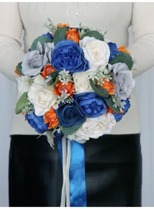 Künstlicher Brautstrauß Seidenrosen Hochzeitsblumen für Hochzeitsdekoration und Partybedarf.