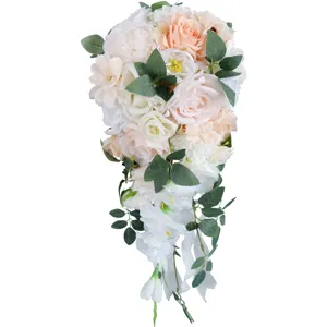 Kaskaden Künstlicher Brautstrauß für westliche Outdoor Hochzeiten und romantische Dekoration.
