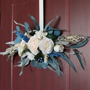 Künstliche Blumen Türbehang Bogen Blumendekoration für Hochzeit Party Willkommen Schild hängen