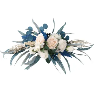 Künstliche Blumen für Hochzeitsbogen Dusty Blue Rosen Gesteck Party Dekor 1Stk