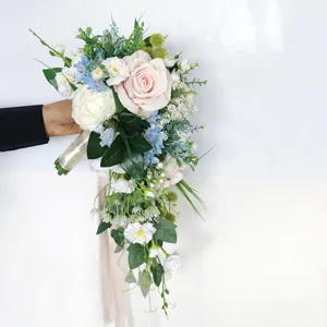 Forst-Stil Hochzeit Braut Handstrauch künstliche Blume Kaskadierung Hochzeit Foto Requisite