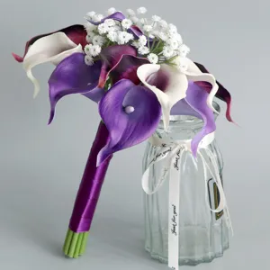 PU Calla Lilien Hochzeits-Brautstrauß künstliche Blumen für Heimparty Dekoration