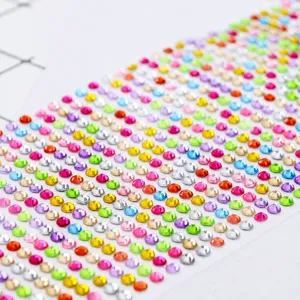 4mm acrylic rhinestones sticker colorful DIY craft crystal gems for phone car decoration 880pcs