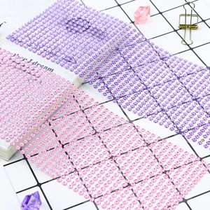 Acrylic rhinestone stickers 4mm 900pcs self adhesive gems bling crafts phone decor
