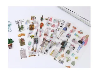 Fashion girl washi stickers set for bullet journaling, scrapbooking, and DIY crafts.
