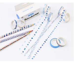 Washi tape set blue series decorative masking tape 10 rolls for DIY planner journal crafting