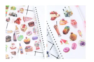 Simpatici adesivi Washi PET torta dessert per journaling, decorazione planner.