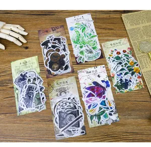 Washi sticker pack detail showing vintage design, journal and diary DIY decorative stickers.