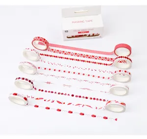 Washi tape set decorative masking tapes red series DIY craft journaling supplies 10 rolls