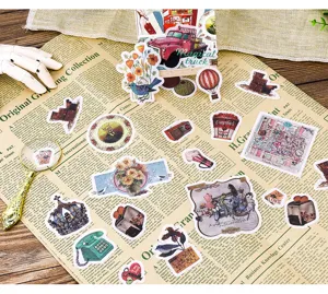 Confezione adesivi Washi vintage sticker decorativi per diario scrapbooking fai da te