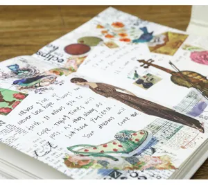 Set di adesivi Washi vintage per diario DIY scrapbooking, adesivi decorativi retro.