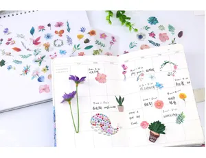 Creative journal stickers watercolor floral plant washi sticker set for DIY scrapbooking
