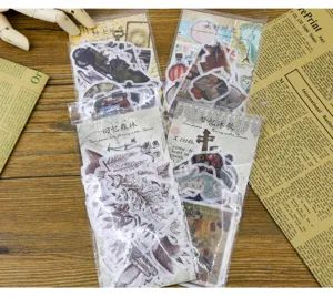 Confezione di adesivi washi vintage per decorazione di album diario fai da te