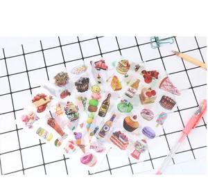 Adesivi washi torta e dessert ad acquerello, adesivi decorativi per diario alimentare 6 pz