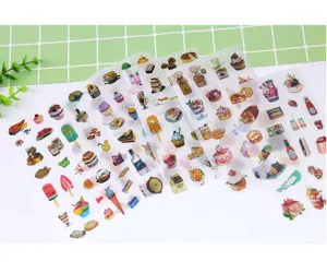 Aquarell Lebensmittel Tagebuch Aufkleber transparente ästhetische Schreibwaren Set