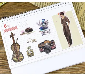 Set di adesivi Washi vintage per diario, scrapbooking e decorazione di artigianato fai da te.