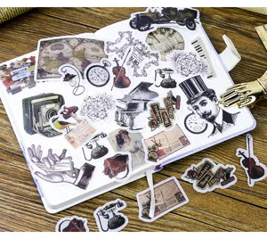 Set adesivi Washi vintage retro diario decorazione forniture adesivi per scrapbooking