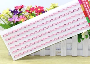 Roze strass sticker detail, acryl kristal DIY strip voor ambachten en telefoon decoratie.