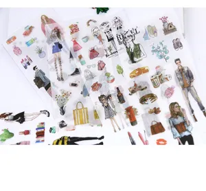 Urban girl fashion washi sticker set, aesthetic planner journaling diary DIY decorative sticker.