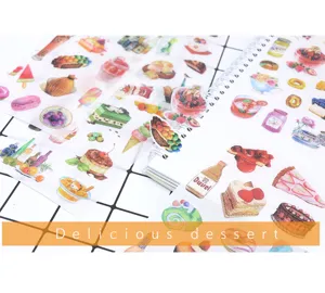 Adesivi washi dessert acquerello dolci torte cibo adesivi decorativi per diario 6pz