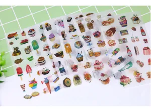 Aquarell Lebensmittel Washi Sticker süße Dessert Planer Aufkleber für Journal Scrapbooking