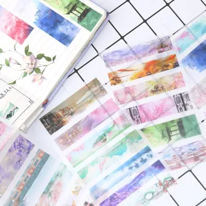 Vintage Chinese Classical Washi Sticker Set Aesthetic Ancient Landscape Decorative Journaling Stationery