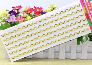 Gouden parel strass sticker strip DIY telefoonhoesje decoratie lijm ambacht handwerk kristal