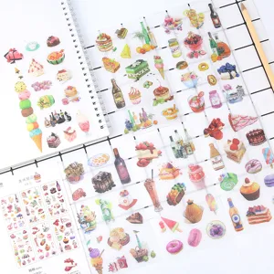 Adesivi Decorativi in Carta Washi Tema Carino Cibo Torta Dessert Scrapbooking Cancelleria Diario Forniture Fai da Te