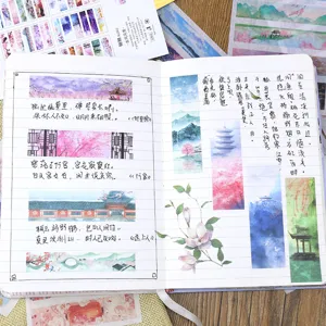 Xuxu ancient style scenery washi stickers, classic decorative tapes for journals.