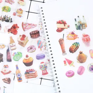 Set di adesivi washi per dessert carini adesivi per pianificatore di cibo estetico deco