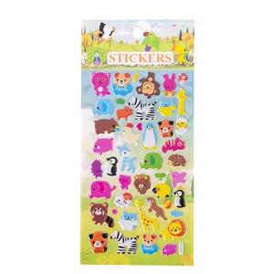 Cartoon 3D puffy animal stickers, educational kindergarten early learning toy sticker sheet pack!