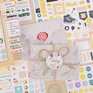 Mooie set van decoratieve planner stickers, memo stickers en briefpapier voor dagboek.