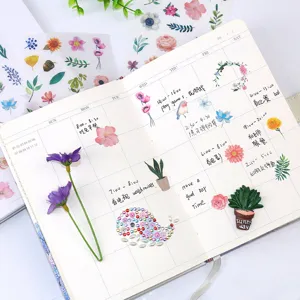 Colorful floral watercolor washi stickers for journaling, scrapbooking, and DIY crafts.