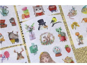 Adesivi per planner giornaliero stile nordico pianta animale personaggio washi dettaglio