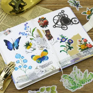 Vintage washi sticker pack decorative journal diary scrapbooking supplies aesthetic arts crafts