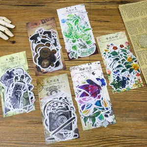 Vintage washi sticker packs for DIY journaling, scrapbooking, and aesthetic planner decor.